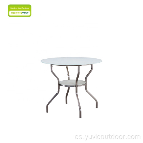 Mesa de centro de mesa de cristal templado helada blanca